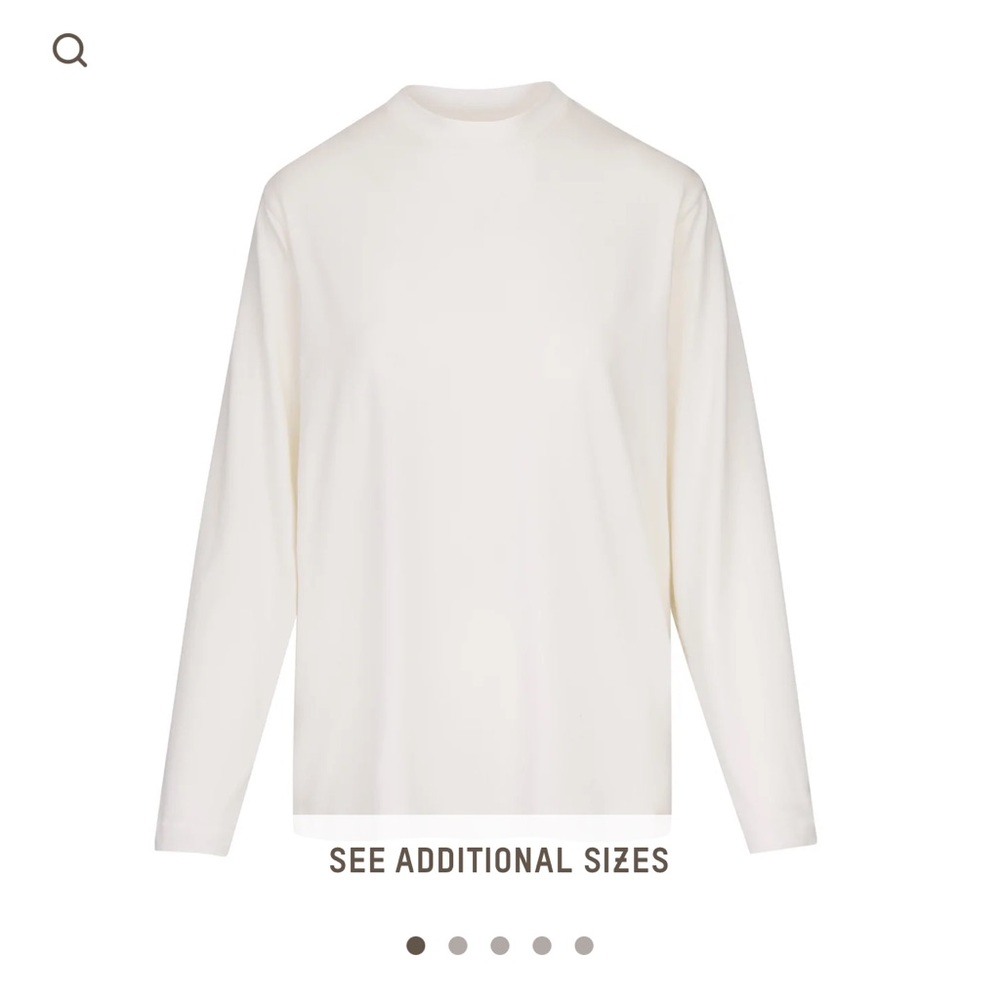 Skims Boyfriend Long Sleeve T Shirt Bone Medium